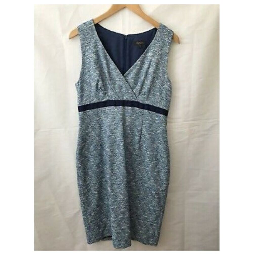 Vtg 90's ALEXON Dress14  Blue Cotton Blend Cocktail party Pencil
